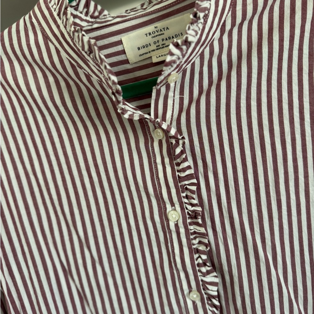 Trovata California Striped Blouse Sz L - Picture 3 of 4